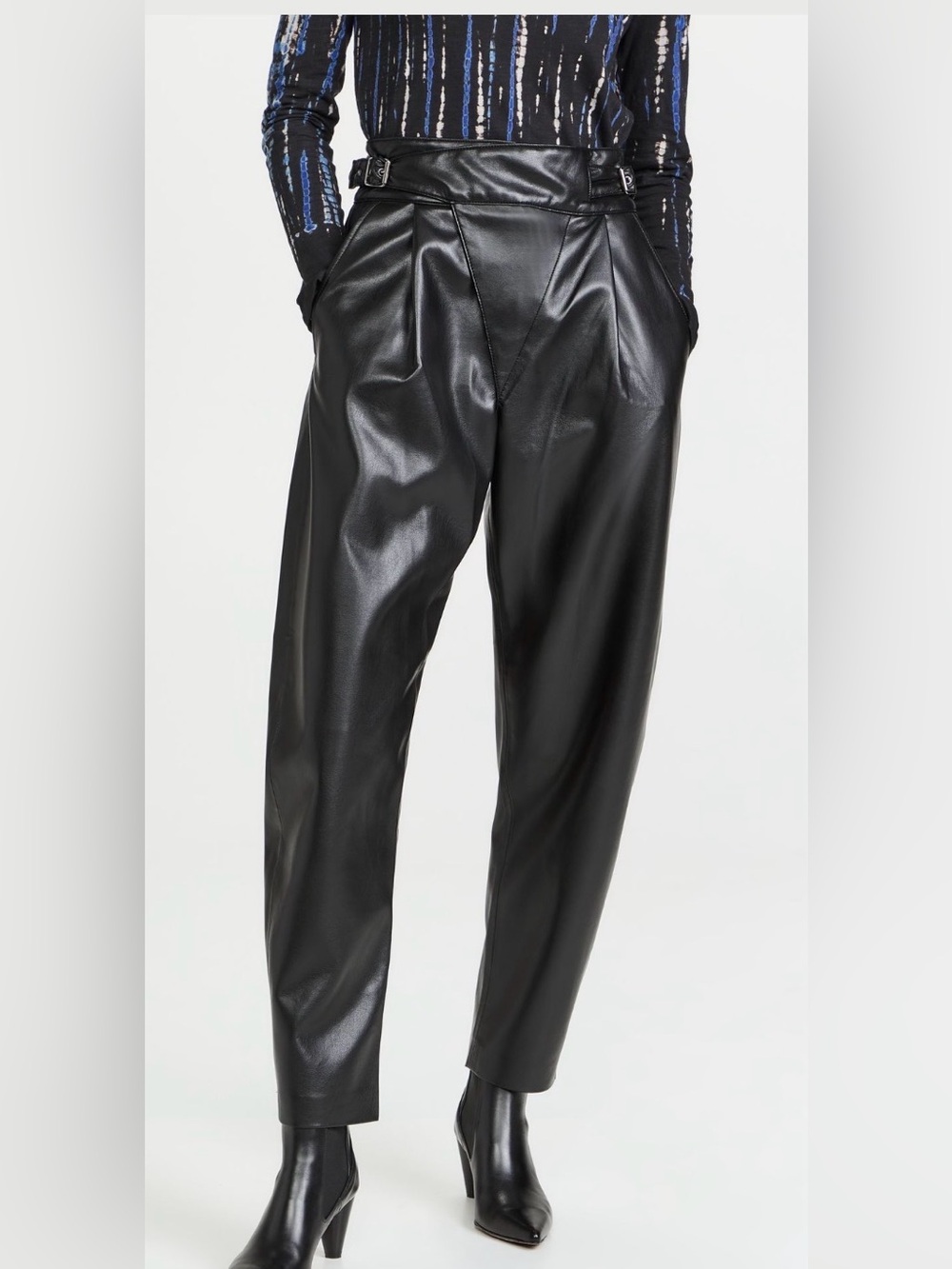 Agolde Faux Leather Wrap Front Pants NWT